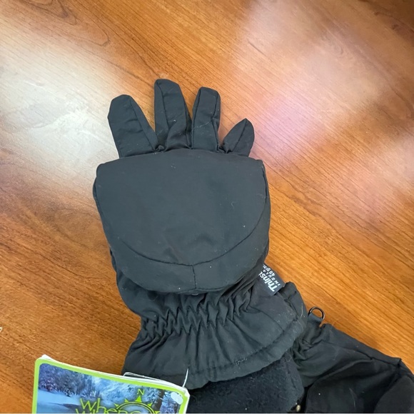 NWT Black Winter Gloves Mittens with Zipper Pocket Compass Thinsulate Watch Sz M - Picture 4 of 13